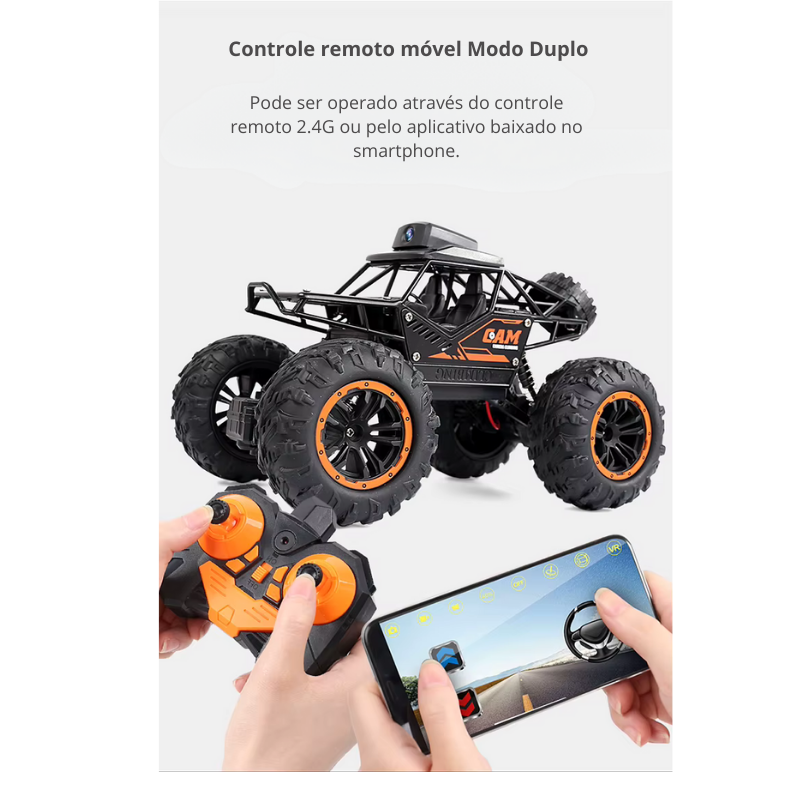 Carrinho com Controle Remoto - Modelo Off Road com câmera em tempo real